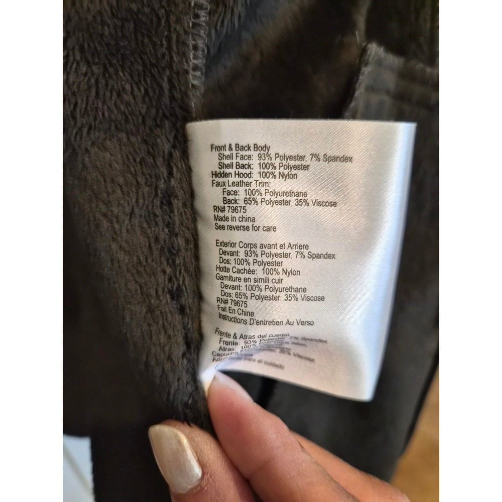 Michael Kors Womens XS Gray Softshell Jacket Faux Fur Lined Hooded Belted Trench - Picture 10 of 15